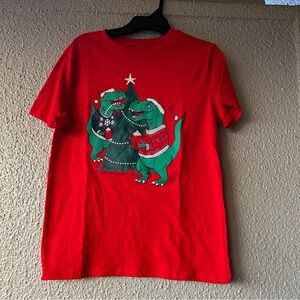 Cat & Jack Boys short Sleeve Christmas T-Rex Shirt 10/12 large